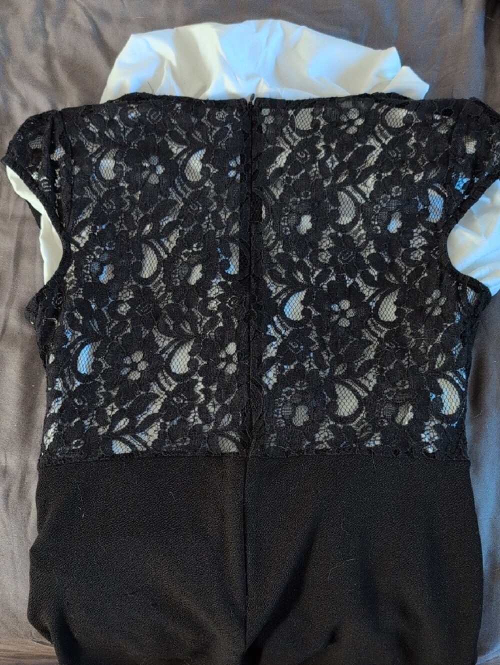 Eclipse Black Lace-Trim Wrap Mini Dress - Picture 5 of 6